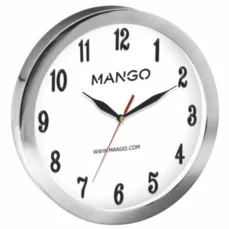 ساعت دیواری با قاب فلزی و اعداد برجسته