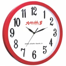 ساعت دیواری گرد با اعداد برجسته