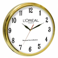 ساعت دیواری با قاب فلزی و اعداد برجسته