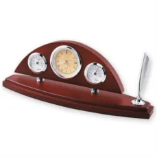 ساعت چوبی رومیزی به همراه دماسنج و رطوبت سنج