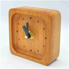 ساعت چوبی رومیزی مربعی لبه گرد
