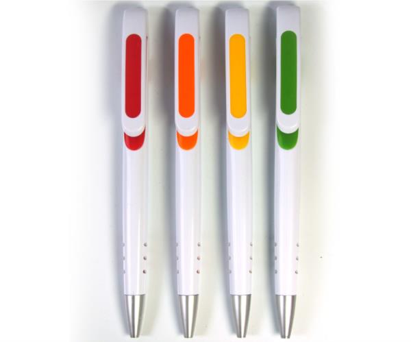 ABP-49 - خودکار پلاستیکی بدنه سفید گیره پهن دورنگ