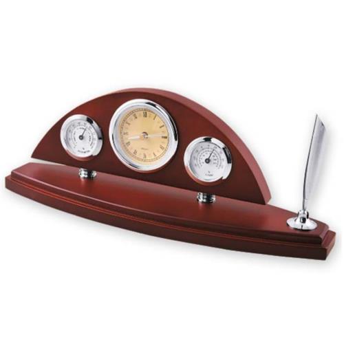 NSW-1178 - ساعت چوبی رومیزی به همراه دماسنج و رطوبت سنج