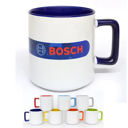 XMS-380C - لیوان سرامیکی دسته و داخل رنگی