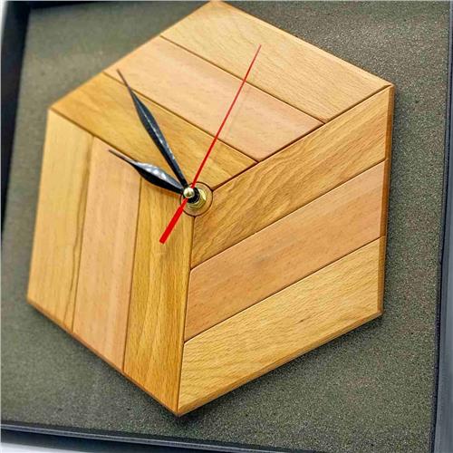 WF-381 - ساعت دیواری چوبی شش ضلعی