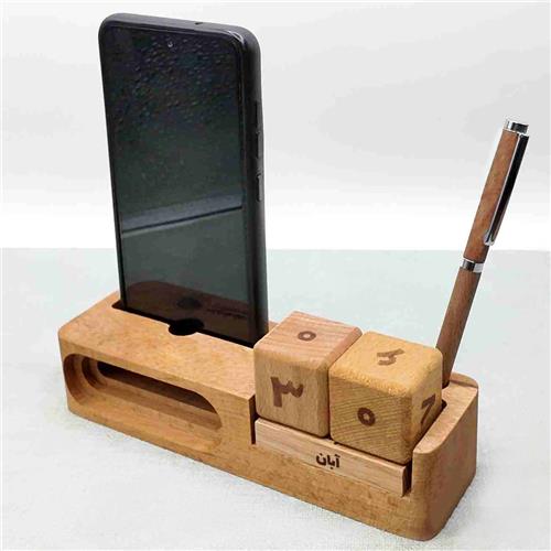 WF-331 - تقویم چوبی با استند موبایل آکوستیک